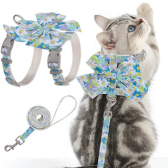 PAWCHIE cat harness bow knot blue for secure daily walks