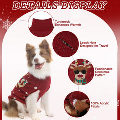 PAWCHIE Christmas dog sweater model wearing the cozy outfit for chilly walks