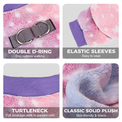 PAWCHIE dog fuzzy velvet pajamas back view offers warm winter wear