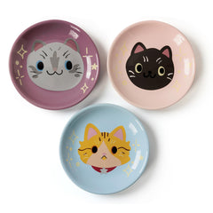 Pawdoer Ceramic Shallow Cat Dish front view for whisker-friendly feeding.
