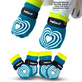 PawFlex Comfy Pawz all-around view shows full-coverage non-slip sock for slick floors