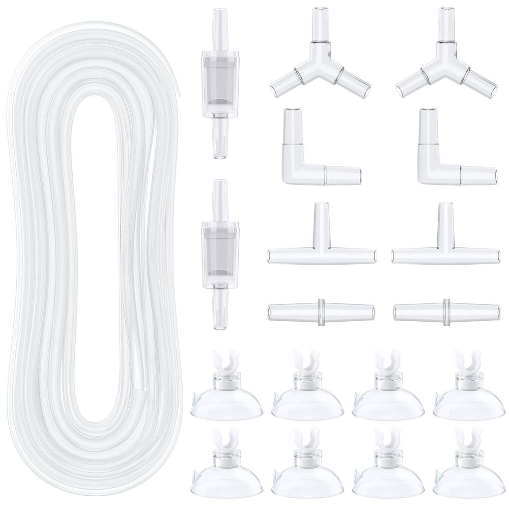 Pawfly 25ft airline tubing shows flexible, kink-resistant frosty tubing for aquarium aeration.