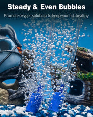Pawfly aquarium air stone 1inch cylinder dense-bubbles closeup—strong diffusion for healthy aquatic life