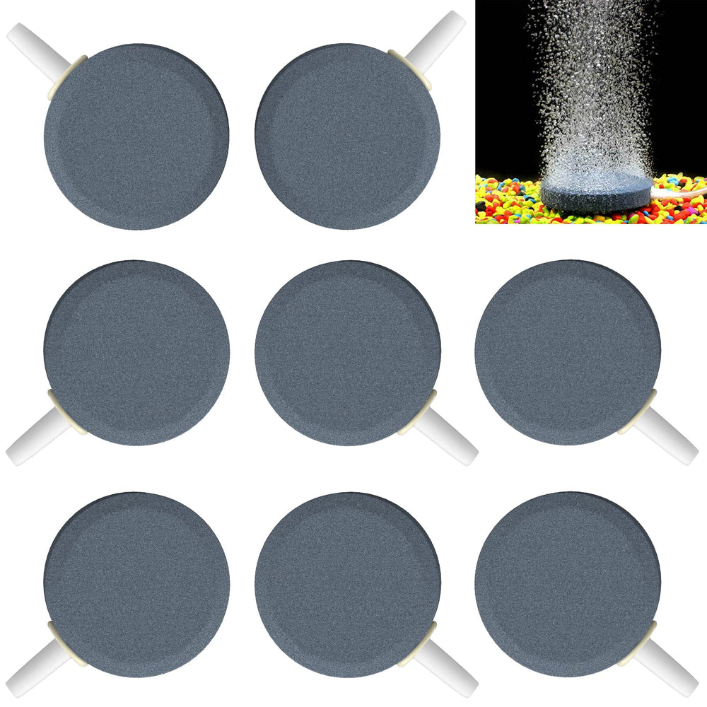 Pawfly aquarium air stone disc bubbler close-up showing dense bubbles for oxygenation