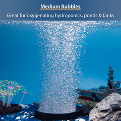 Pawfly aquarium air stone disc dense bubbles illustrate enhanced aeration for healthy water.