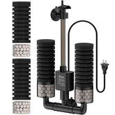 Pawfly aquarium sponge filter 70gph assembly demonstrates easy installation for 10-40 gallon tanks.