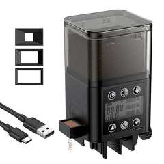 Pawfly automatic aquarium feeder timer display enables precise daily scheduling