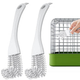Pawfly 2-in-1 curved-head bird cage cleaner brush for easy reach into cage bars.