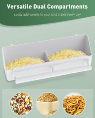 Pawfly anti-slip perches provide secure footing during mealtime.