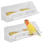 Pawfly bird feeder dual compartments for separate meals and hydration.