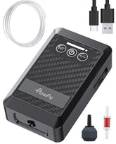 Pawfly compact-design aquarium air pump offers portable oxygen for smaller tanks.