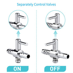 Pawfly straight valve splitter—compact design for tight aquarium spaces.