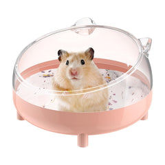Pawfly hamster sand bath container outer view showing durable 3mm PP plastic for daily grooming