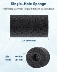 Pawfly pre-filter sponge attaches to water inlet for safe filter use