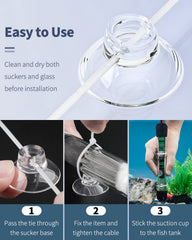 Pawfly clear suction cups on glass securely attach lightweight decor.