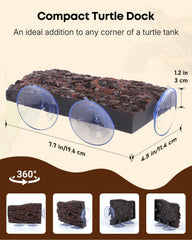 Pawfly Turtle Basking Platform cork-texture detail enhances naturalistic habitat aesthetics.
