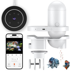 Pawfly WiFi automatic fish feeder front view for convenient remote feeding