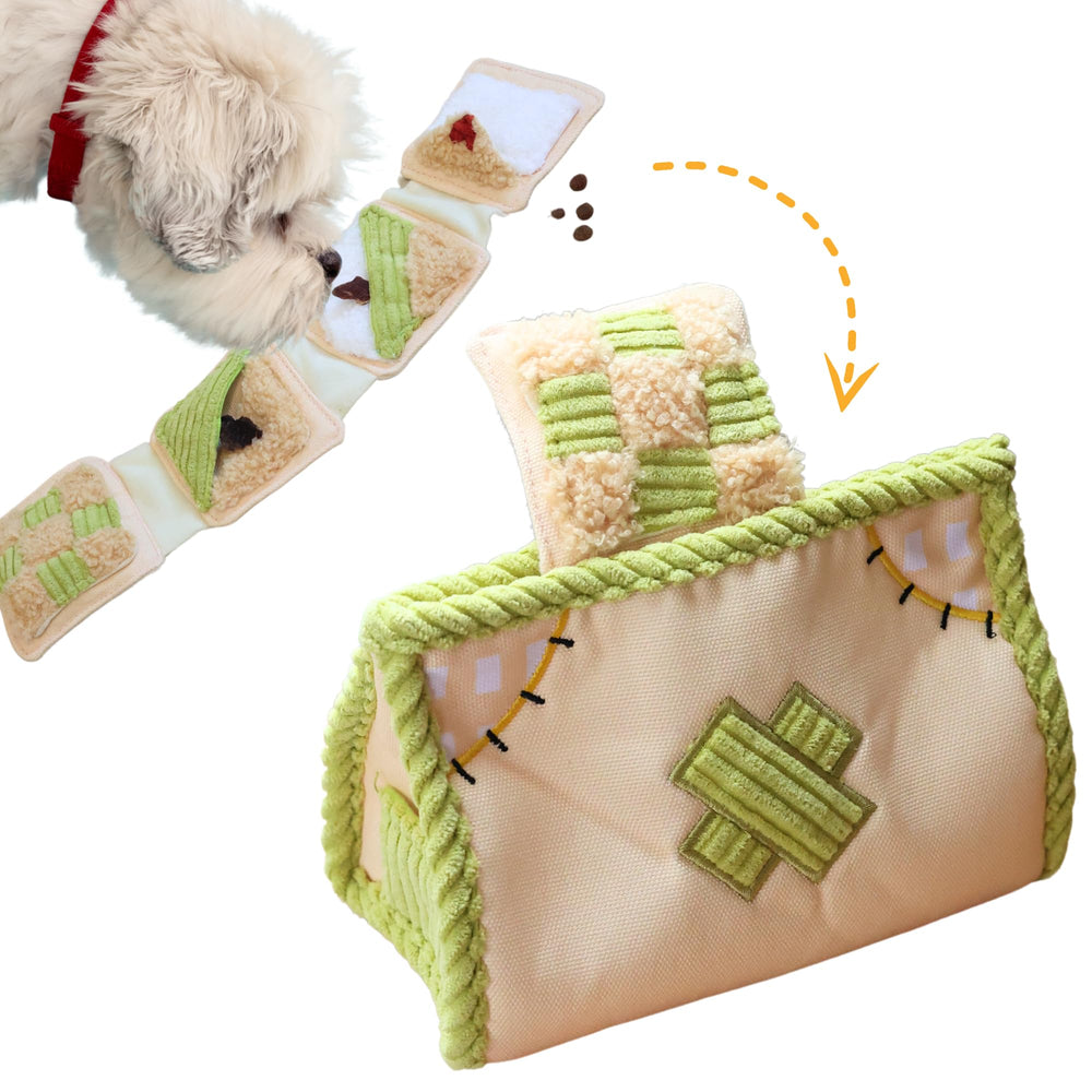Pawfoo Lab interactive tissue box close-up highlights durable cotton construction for safe play.