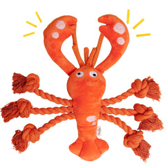 Pawfoo Lab lobster toy squeaky head entices interactive play and mental stimulation.