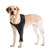 Pawfun dog recovery sleeve left XS closeup showing breathable fabric for comfortable healing.
