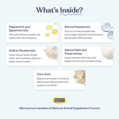 Pawfy dental care formula packaging highlights pet-safe ingredients for gentle oral support