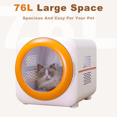 PawGalaxy Pet Dryer Box LED inside highlights clear visibility for grooming.