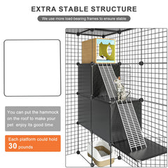 PAWING spacious kennel supports 1-3 cats for shared play.