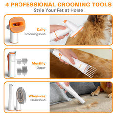 PAWING vacuum nozzle head capturing hair on floor surface for easy cleanup
