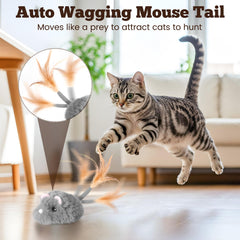 Pawingcat cat mouse toy with squeaky sounds for hunting-inspired play