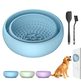 Pawwinner blue lick bowl set on a clean surface for slow feeding and enrichment.