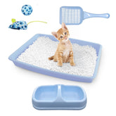 PAWISE cat litter box set with low-entry design for easy kitten access.