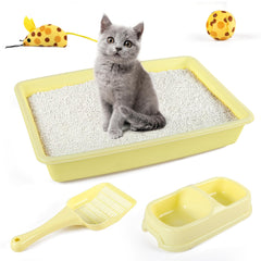 PAWISE cat starter kit litter pan with low-entry design for small kittens