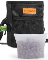 PawistaPal dog treat pouch closed shows mess-free silicone liner and secure seal.
