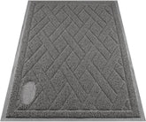 Pawkin cat litter mat front view; durable gray surface for reduced tracking.