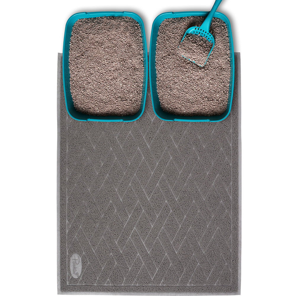 Pawkin cat litter mat two-box coverage reduces tracked litter.