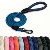 Pawkooly Rope Dog Leash dark blue handle close-up, comfortable grip for long walks