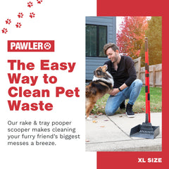 Pawler Pooper Scooper large 9x9.5-inch tray holds more waste per scoop.