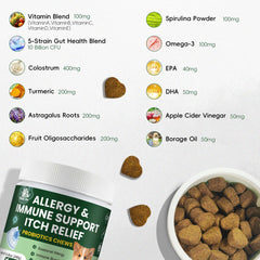 Pawlooza Probiotics for Dogs chews closeup highlights tasty chicken flavor for easy dosing.