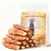 Pawmate dog treats chicken-wrapped-beef-cartilage pack for long-lasting chews and training rewards.