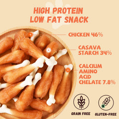 Pawmate snack pollo sin cuero crudo para masticación segura