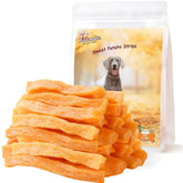 Pawmate packaging shows sweet potato dog treats with grain-free appeal for training rewards