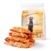 Pawmate Wraps patata morada y pollo, snack proteico ideal para recompensas durante el entrenamiento.