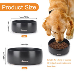 PawMeow ceramic dog bowls, 8-inch, roomy for larger portions and steady feeding.