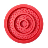 Pawnana slow feeder lick mat for dogs in red, slows eating and boosts engagement.