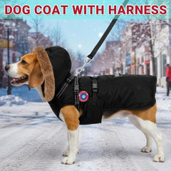 PAWNISAW dog winter coat outer shell is water-resistant for wet weather