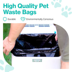 PawPail dog poop bags in use for quick yard cleanup and tidy disposal.