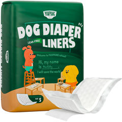 PAWPANG disposable dog diaper liners 100ct packaging showcasing bulk value and convenience