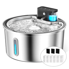 PawPoll Wireless Cat Water Fountain assembly shows cordless setup for flexible placement.