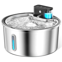 PawPoll wireless cat water fountain front view showing design and accessibility benefits for multiple pets