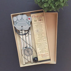 Pawprints Left By You wind chime with four tubes creates a gentle melody.